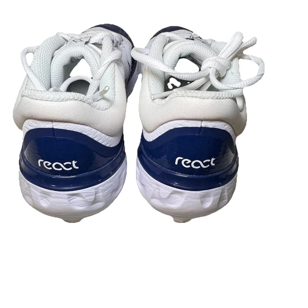 Nike Baseball Cleats Mens 7 White Alpha Huarache React Elite 4‎ Low Logo Lace Up